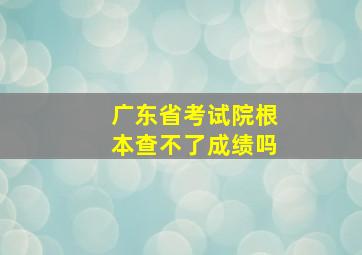 广东省考试院根本查不了成绩吗