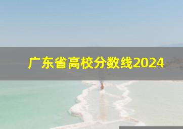 广东省高校分数线2024