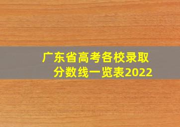 广东省高考各校录取分数线一览表2022