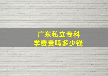 广东私立专科学费贵吗多少钱