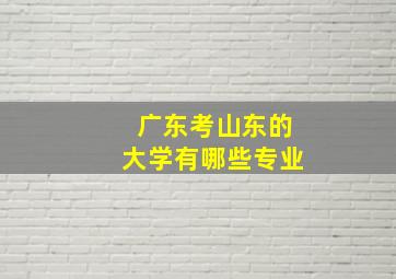 广东考山东的大学有哪些专业