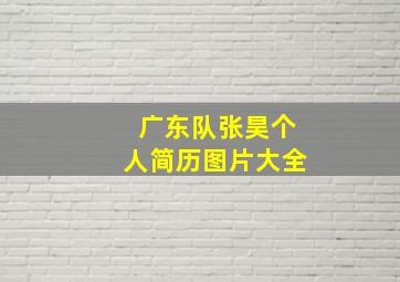 广东队张昊个人简历图片大全