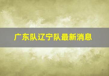 广东队辽宁队最新消息