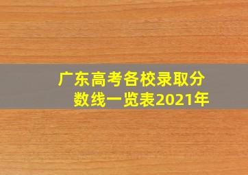 广东高考各校录取分数线一览表2021年