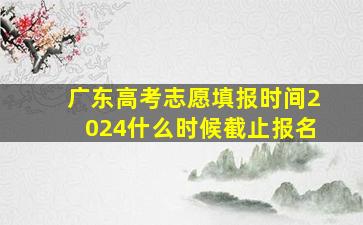 广东高考志愿填报时间2024什么时候截止报名