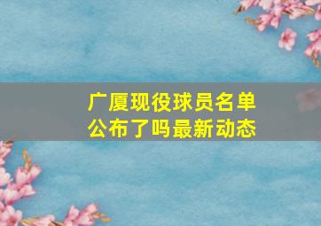 广厦现役球员名单公布了吗最新动态