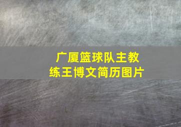 广厦篮球队主教练王博文简历图片