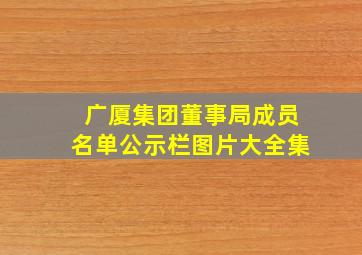 广厦集团董事局成员名单公示栏图片大全集