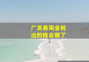 广发易淘金转出的钱去哪了