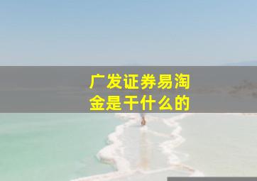 广发证券易淘金是干什么的