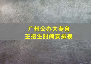 广州公办大专自主招生时间安排表