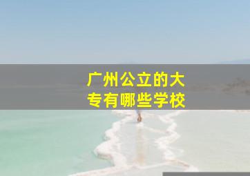 广州公立的大专有哪些学校