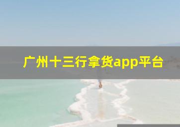 广州十三行拿货app平台