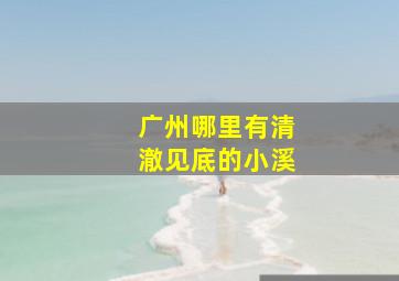 广州哪里有清澈见底的小溪