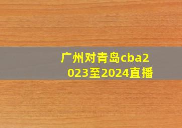 广州对青岛cba2023至2024直播