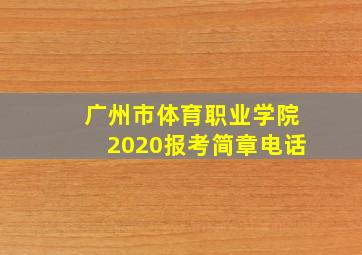 广州市体育职业学院2020报考简章电话