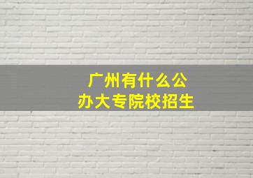 广州有什么公办大专院校招生