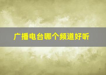 广播电台哪个频道好听