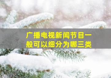 广播电视新闻节目一般可以细分为哪三类