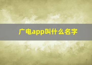 广电app叫什么名字