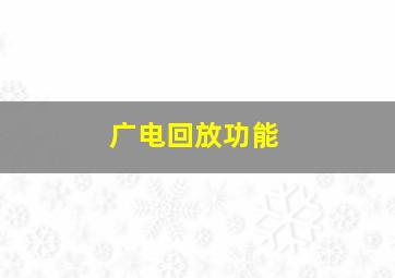 广电回放功能