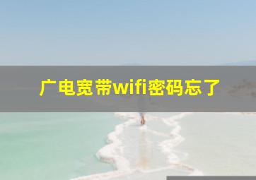 广电宽带wifi密码忘了