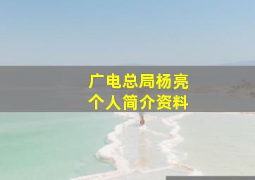 广电总局杨亮个人简介资料