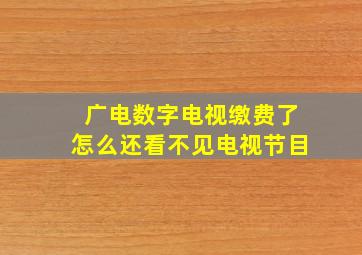 广电数字电视缴费了怎么还看不见电视节目