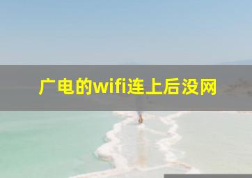 广电的wifi连上后没网