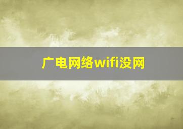 广电网络wifi没网