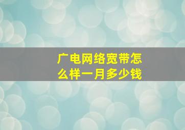 广电网络宽带怎么样一月多少钱