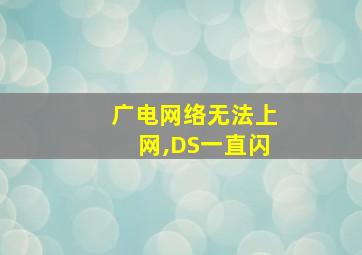 广电网络无法上网,DS一直闪