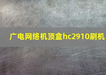 广电网络机顶盒hc2910刷机