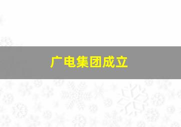 广电集团成立