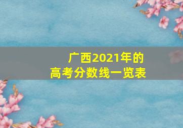 广西2021年的高考分数线一览表