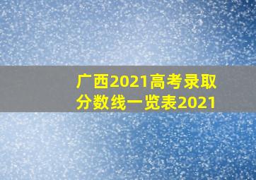 广西2021高考录取分数线一览表2021