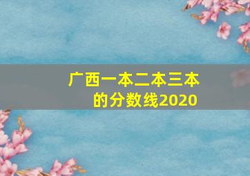 广西一本二本三本的分数线2020