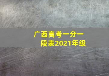 广西高考一分一段表2021年级