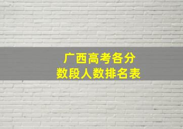 广西高考各分数段人数排名表