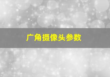 广角摄像头参数