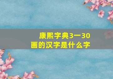 康熙字典3一30画的汉字是什么字