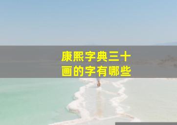 康熙字典三十画的字有哪些