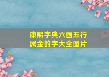 康熙字典六画五行属金的字大全图片