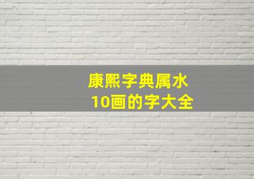 康熙字典属水10画的字大全