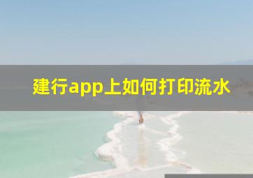 建行app上如何打印流水