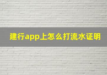 建行app上怎么打流水证明