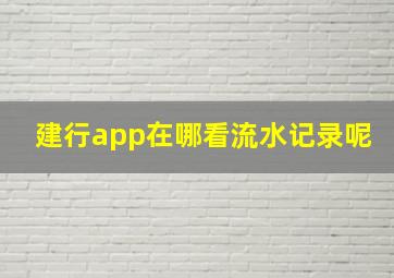 建行app在哪看流水记录呢