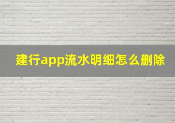 建行app流水明细怎么删除