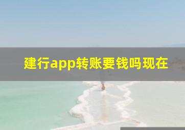 建行app转账要钱吗现在