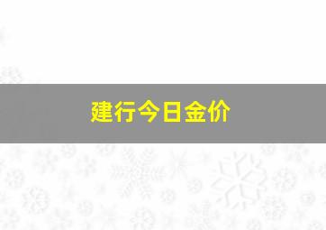 建行今日金价